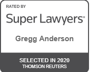 sign on which is stated that gregg anderson is rated by super lawyers company