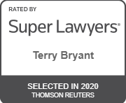 sign on which is stated that terry bryant is rated by super lawyers company