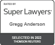 sign on which is stated that gregg anderson is rated by super lawyers company