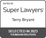 sign on which is stated that terry bryant is rated by super lawyers company