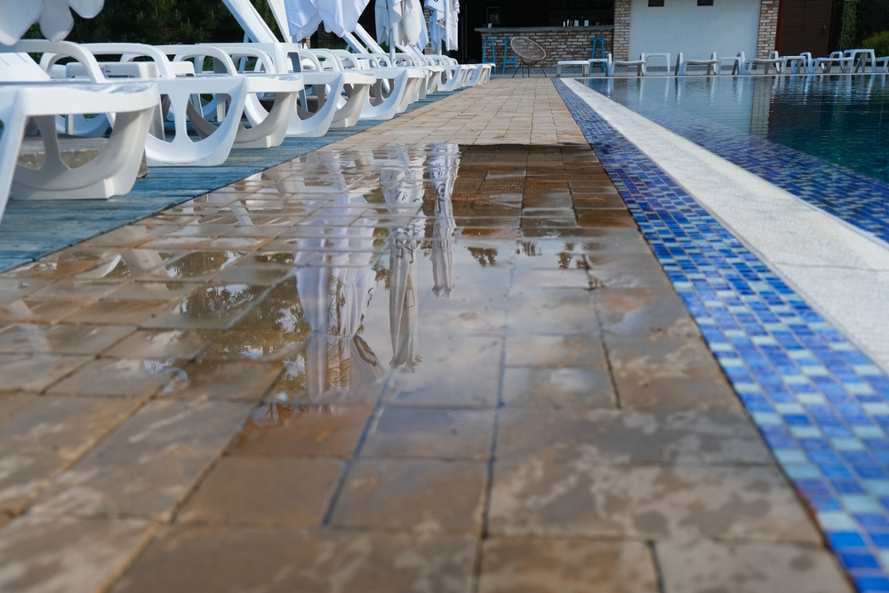 Slipping hazard next to pool