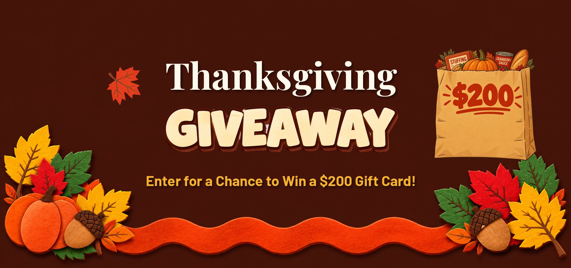 Terry Bryant Thanksgiving Giveaway 2026 – enter for a chance to win a $200 gift card