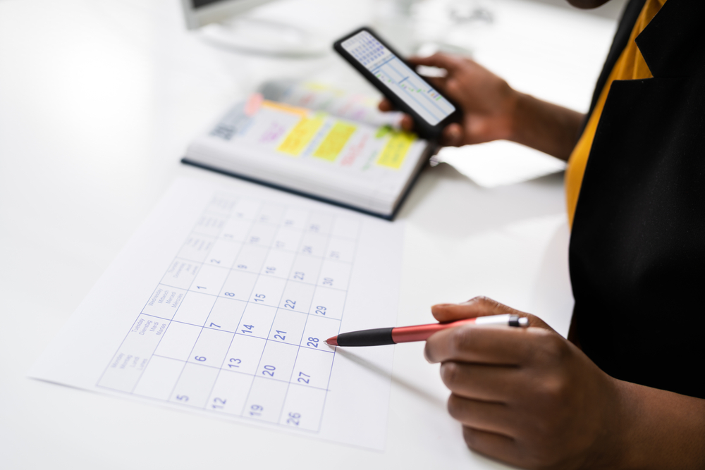 Tracking deadlines through digital and physical calendars